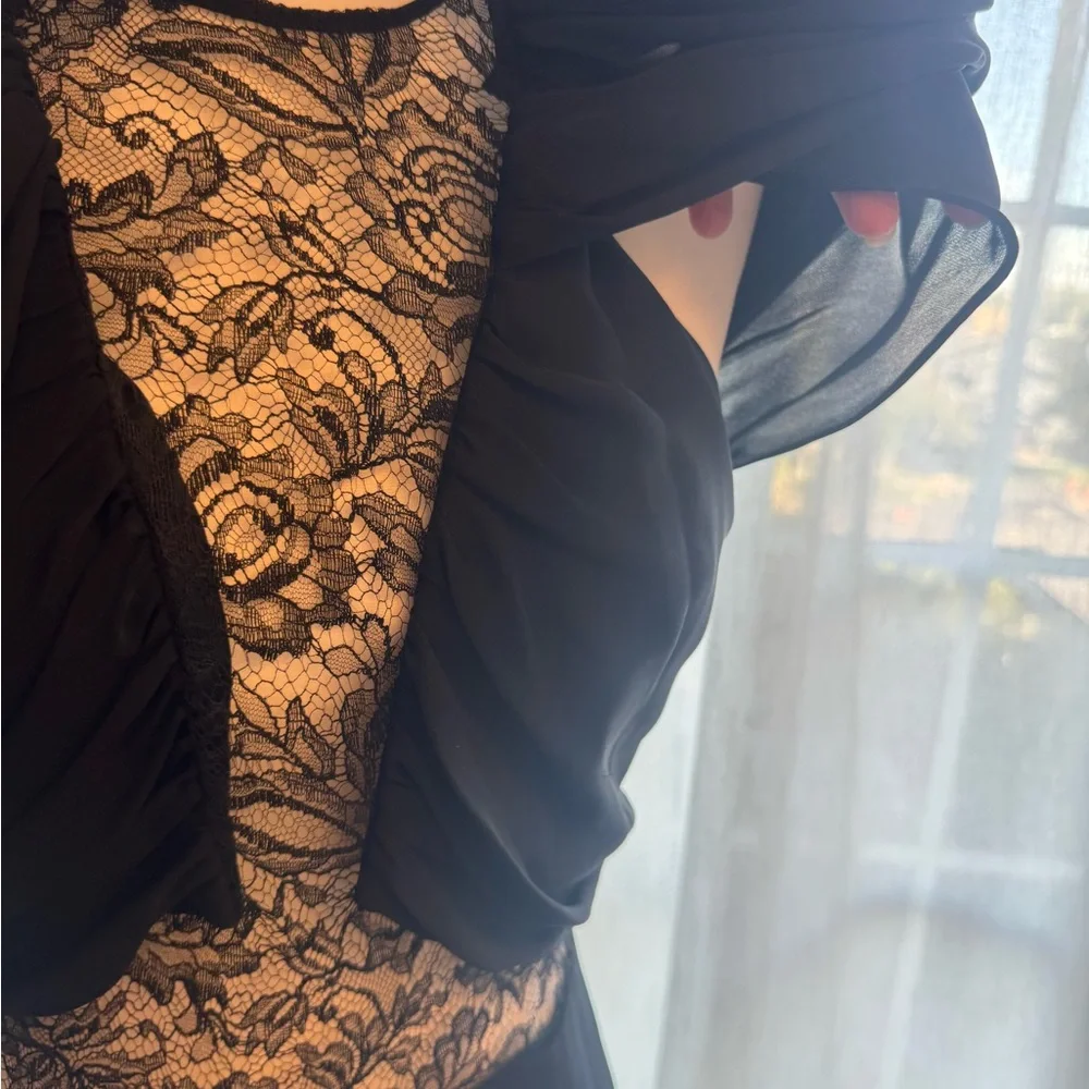 Fabulous Cushnie Et Ochs Black Silk Dress With Lace - Picture 4 of 6